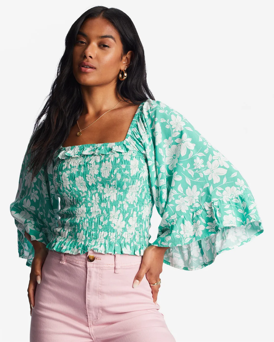 Be My Babe Bell Sleeve Top - Sweet Grass sold by Billabong product image thumbnail 5