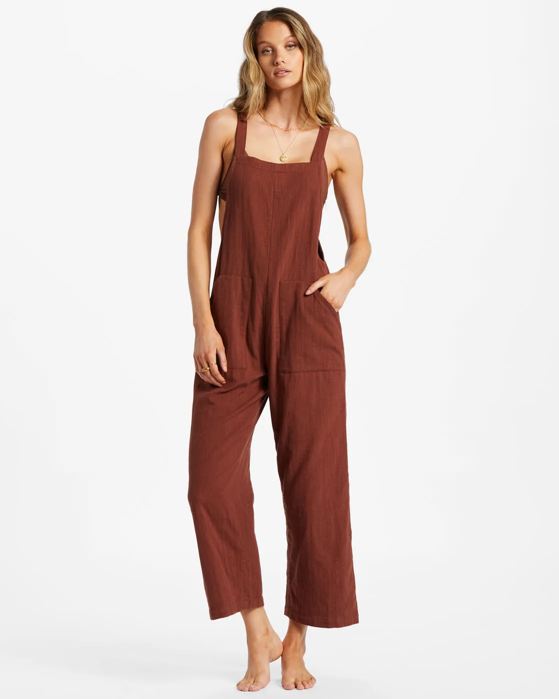 Pacific Time Strappy Jumpsuit - Mocha sold by Billabong