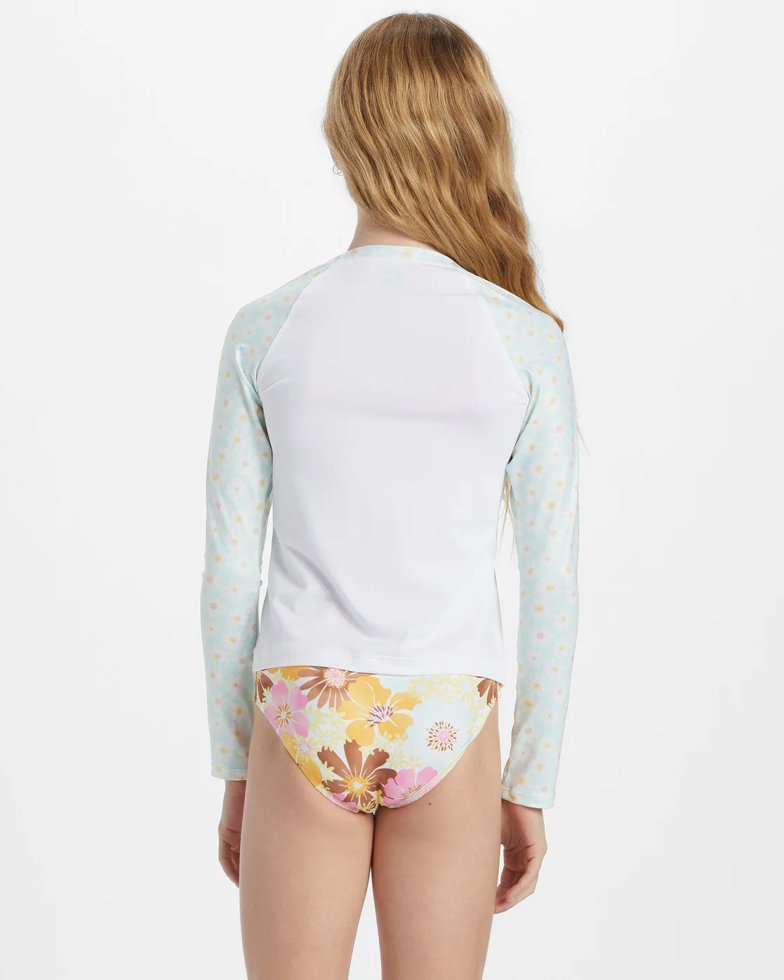 Girls Flower Power Long Sleeve Rashguard Surf Tee - Salt Crystal sold by Billabong product image thumbnail 3