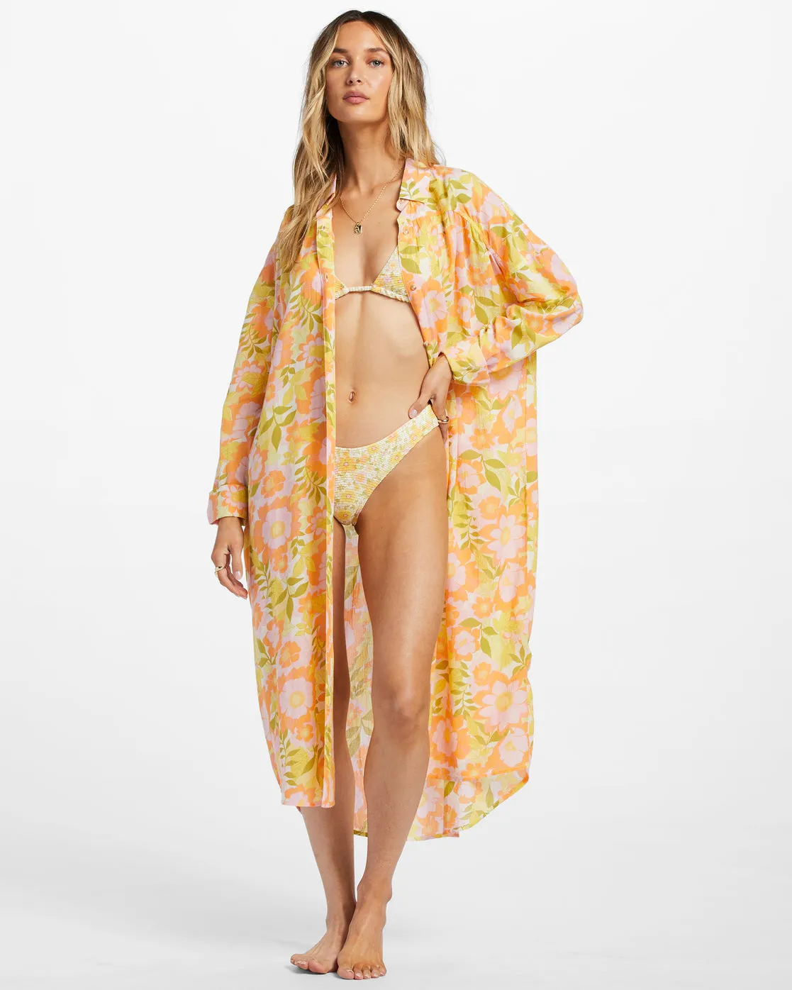 Daylight Dreamin Midi Shirt Swim Cover-Up - Orange Peel sold by Billabong product image thumbnail 2