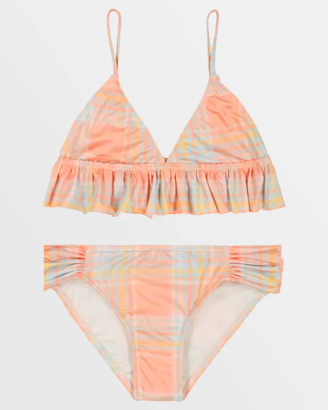 Girls Ur A Peach Ruffle Triangle Bikini Set - Peach Paradise sold by Billabong