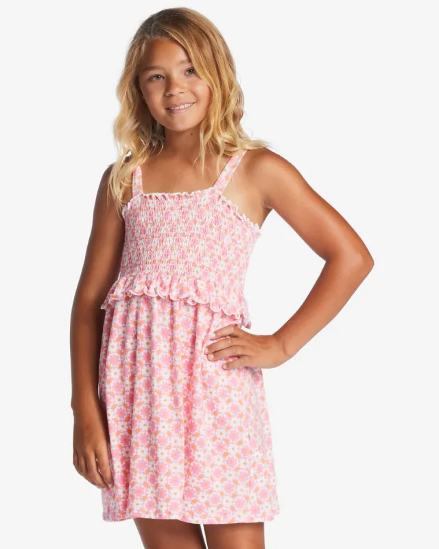 Girls Summer Play Babydoll Dress - Pink Trails sold by Billabong