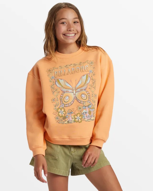 Girl's Nature Trail Crew Neck Sweatshirt - Tangy Peach made by Billabong