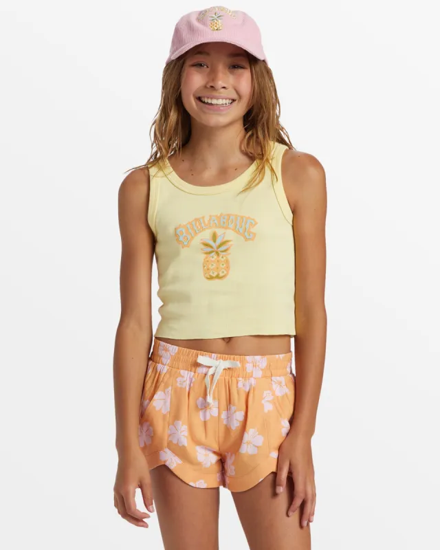 Girl's Stay Sunny Cropped Tank Top - Mellow Yellow sold by Billabong