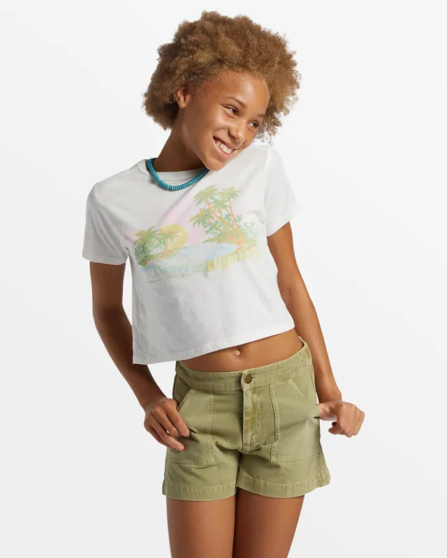 Girl's Beach Dream Cropped T-Shirt - Salt Crystal sold by Billabong