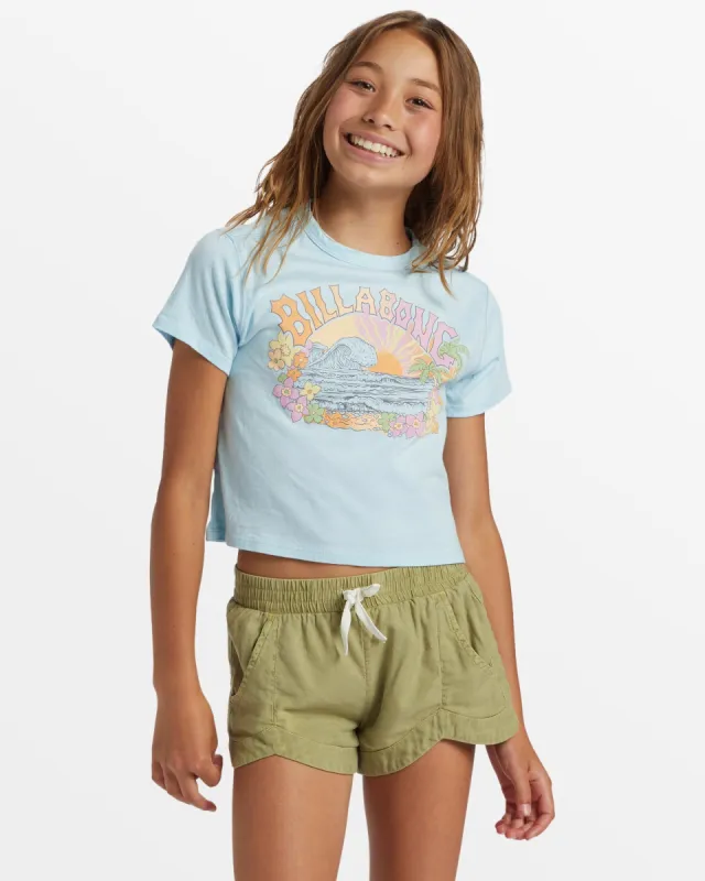 Girl's Tropical Views Cropped T-Shirt - Blue Glow sold by Billabong