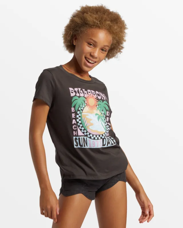 Girl's Sun Daze T-Shirt - Off Black sold by Billabong