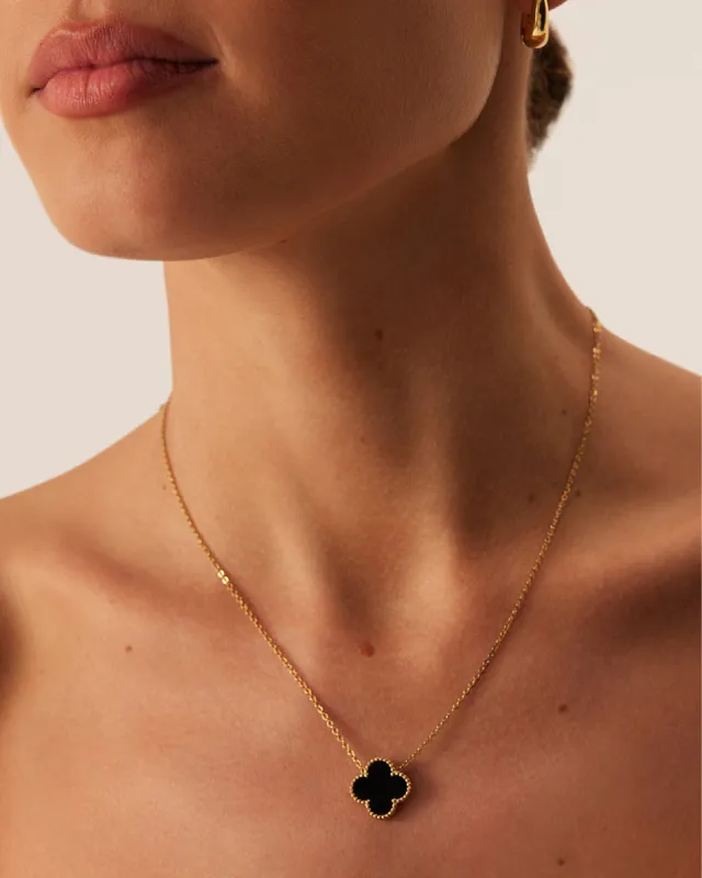 VERENA NECKLACE - BLACK-GOLD sold by Billini