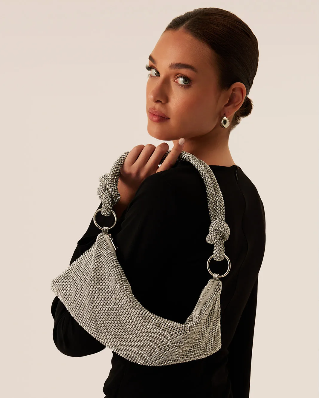 KAIA HANDLE BAG - SILVER-DIAMANTE sold by Billini