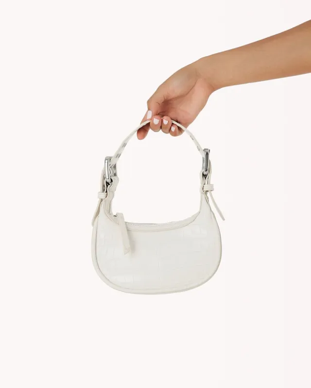 IGGY SHOULDER BAG - BONE PATENT CROC sold by Billini