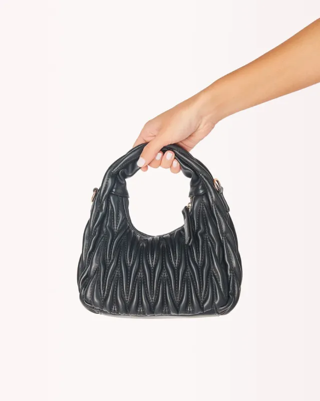 MORGAN HANDLE BAG - BLACK QUILTED sold by Billini