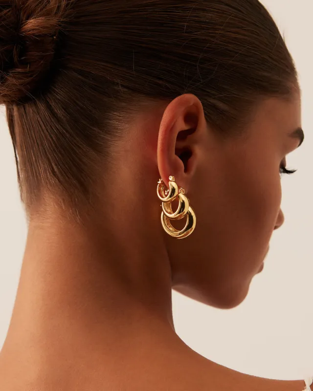 PALA GOLD PLATED EARRING 3PACK - GOLD PLATED 18K sold by Billini