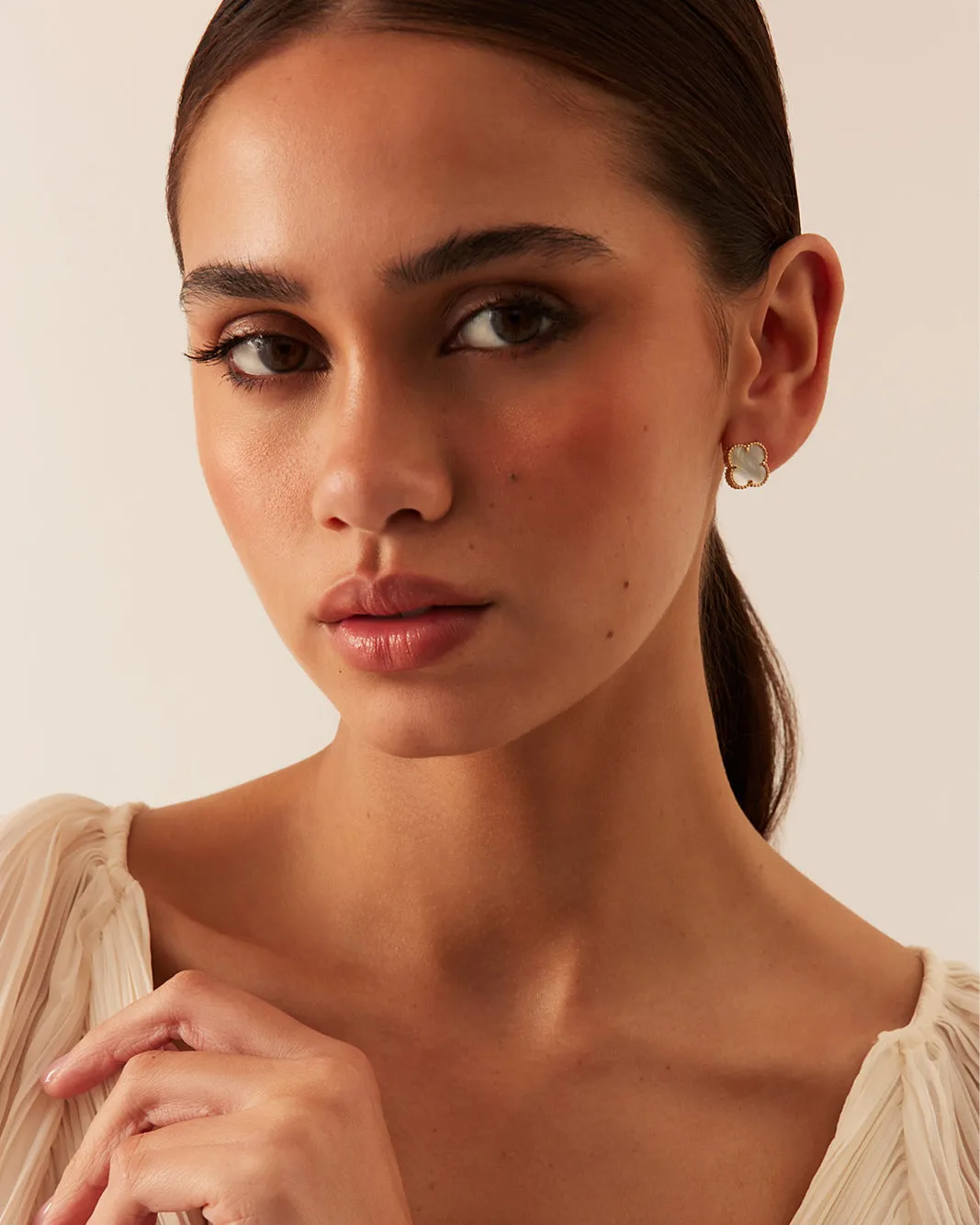 VANESSA EARRINGS - PEARL-GOLD sold by Billini product image thumbnail 3