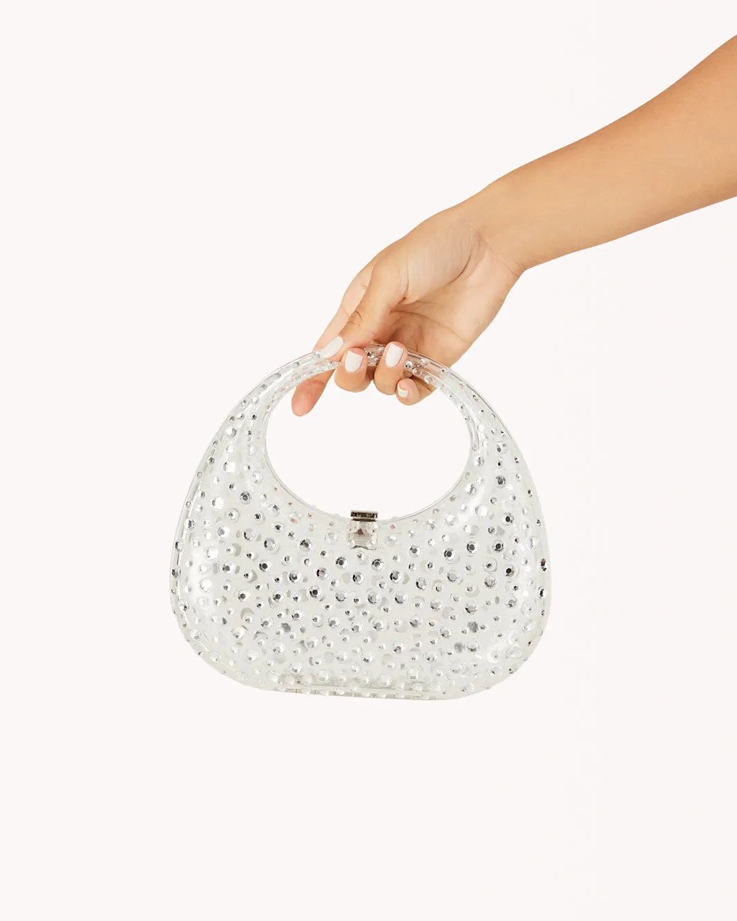 BIJOU HANDLE BAG - CLEAR-SILVER DIAMANTE sold by Billini product image thumbnail 2