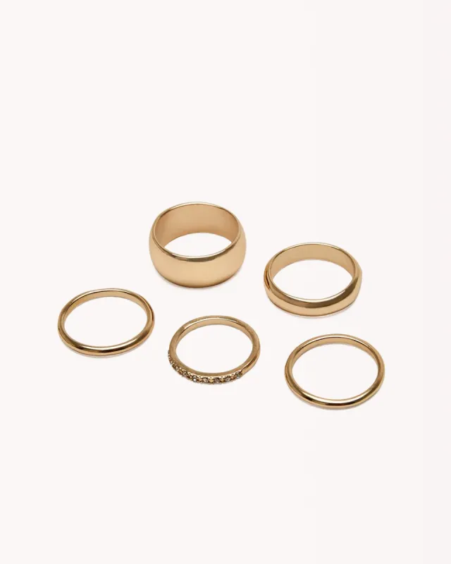 FOSTER RING 5 PK - GOLD sold by Billini