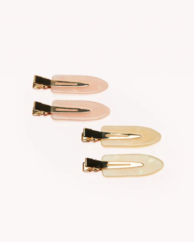 MAE CLIP 4 PACK - BUTTER-PINK TORT made by Billini