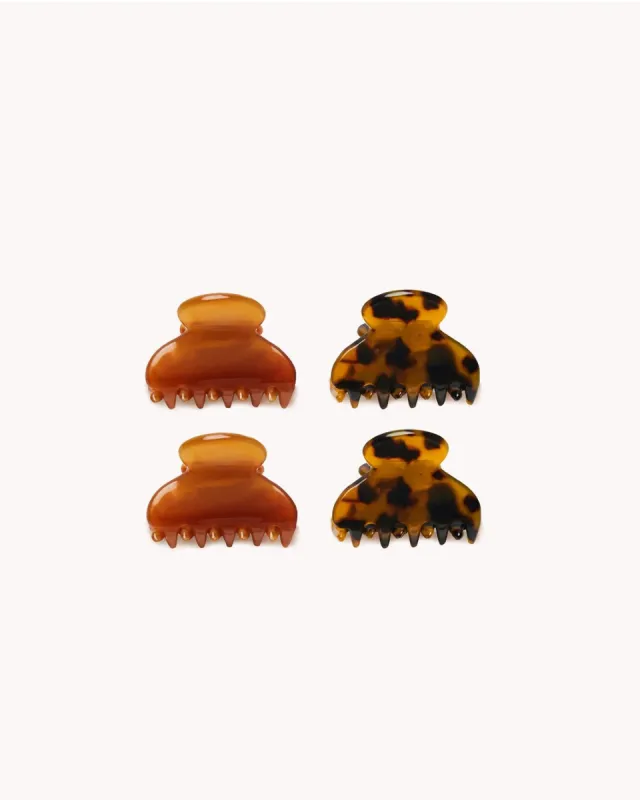 MINI HAIR CLAW 4 PACK - RUST-BROWN TORT sold by Billini