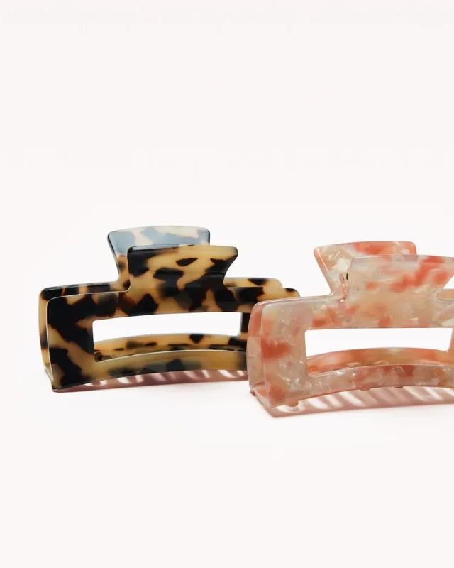 WHITNEY HAIR CLAW 2 PACK - ROSE-BROWN TORT sold by Billini