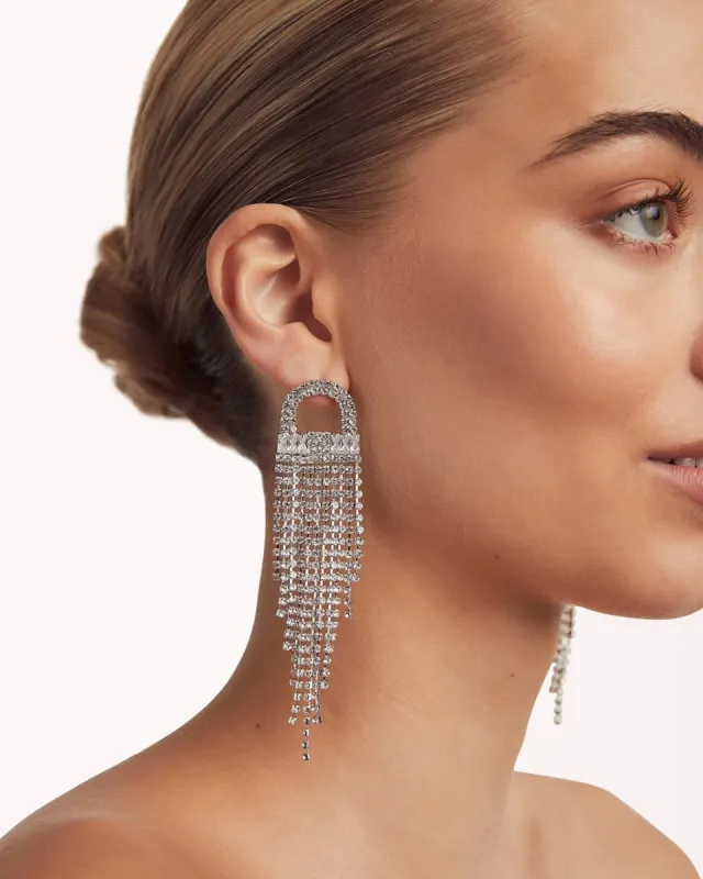 DYLAN EARRING - SILVER-DIAMANTE sold by Billini