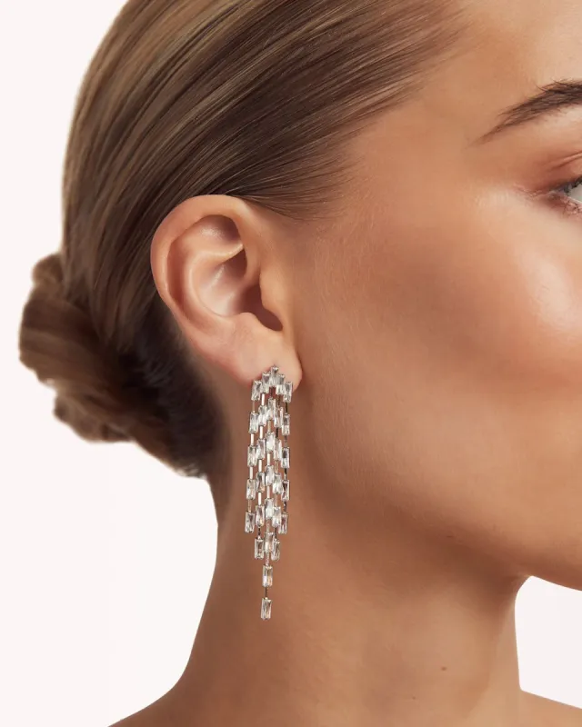 DIANA EARRING - SILVER-DIAMANTE sold by Billini