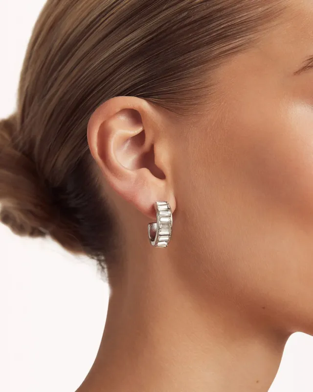 DANNY EARRING - SILVER-DIAMANTE made by Billini