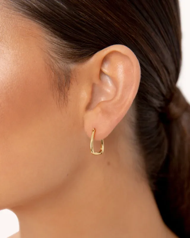 GRACIE HOOP EARRINGS - GOLD PLATED 18K sold by Billini