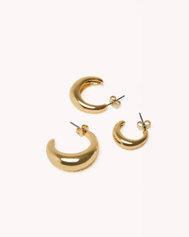 GETTY HOOP EARRING PACK - GOLD PLATED 18K sold by Billini