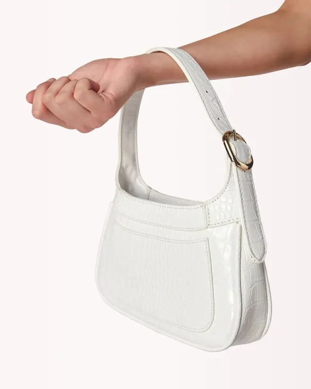 TALORA SHOULDER BAG - WHITE CROC sold by Billini
