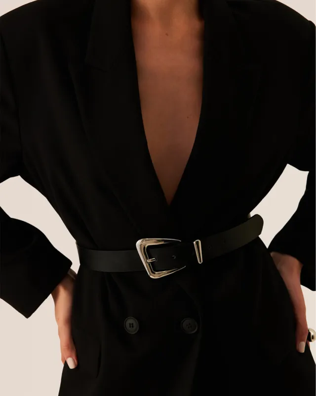 ANGELICA BELT - BLACK-SILVER sold by Billini