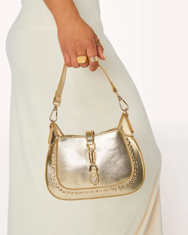 HOSK CROSS BODY BAG - GOLD METALLIC sold by Billini