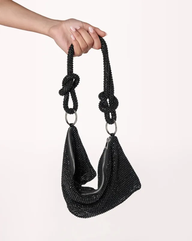 KAIA HANDLE BAG - BLACK-DIAMANTE sold by Billini