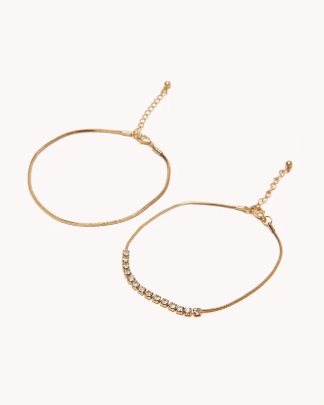 PRIYA GOLD PLATED ANKLET 2PACK - GOLD PLATED 18K sold by Billini