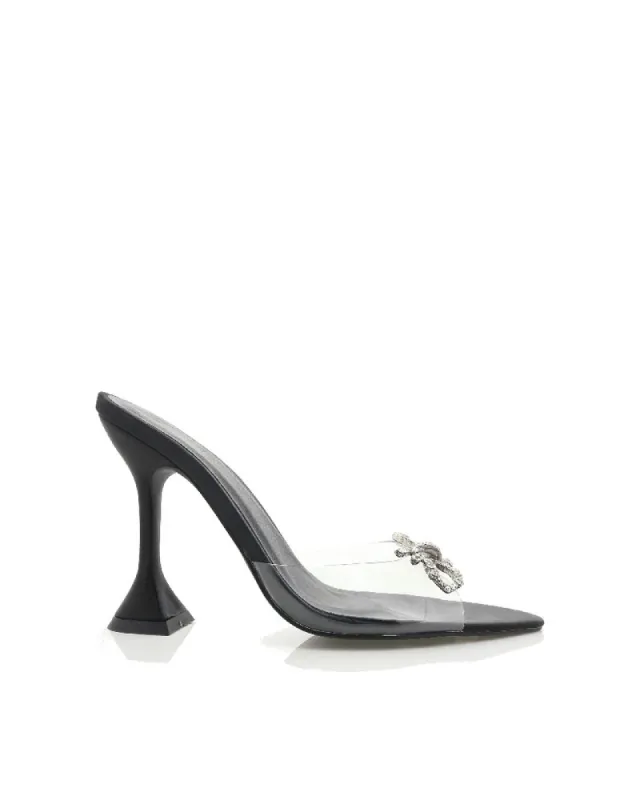 ZELLA - BLACK SATIN-CLEAR sold by Billini