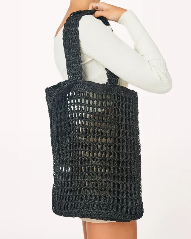 ELLA SHOULDER BAG - BLACK CROCHET sold by Billini