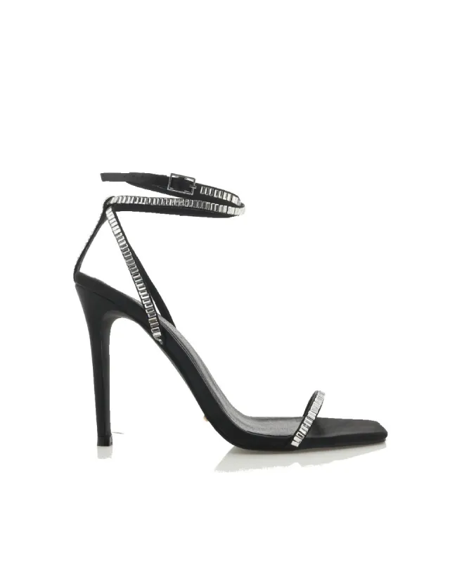 GILES - BLACK SATIN-DIAMANTE sold by Billini