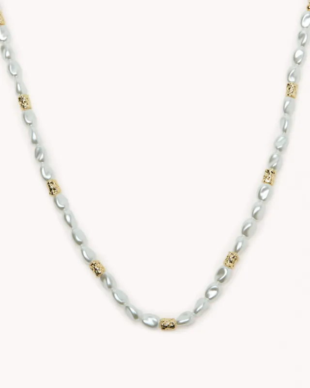 PANOMA NECKLACE - GOLD-PEARL made by Billini