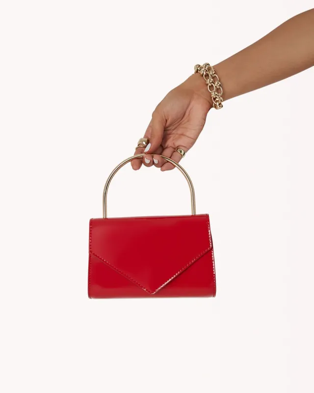 ASTON HANDLE BAG - RUBY PATENT sold by Billini