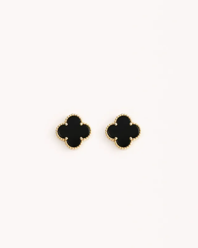 VANESSA EARRINGS - BLACK-GOLD sold by Billini