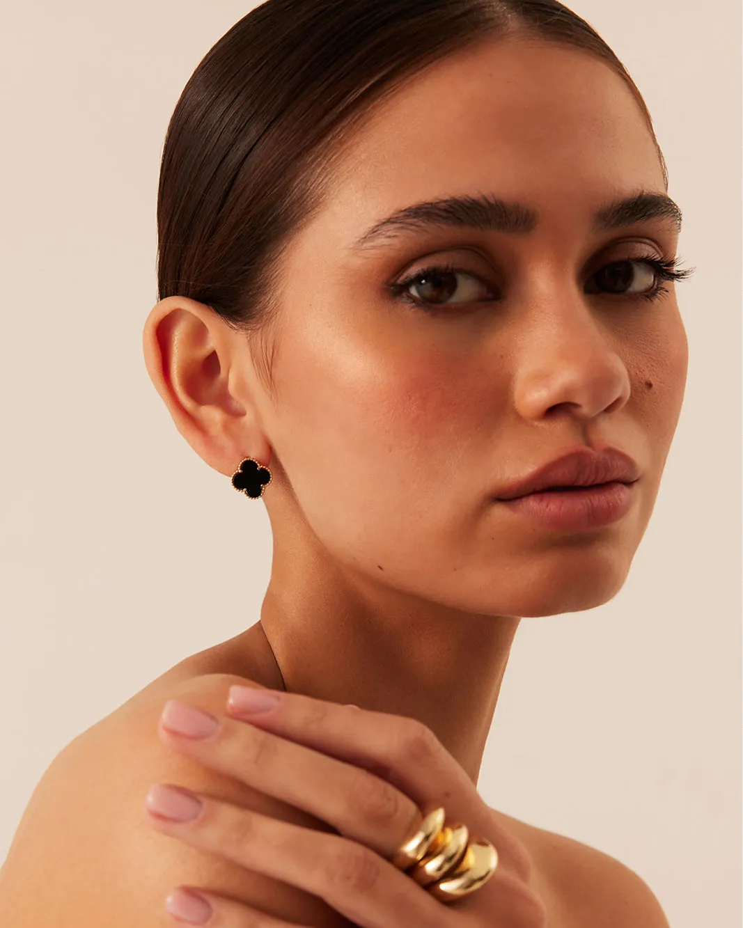 VANESSA EARRINGS - BLACK-GOLD sold by Billini product image thumbnail 3