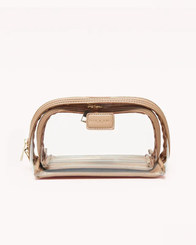CLEO COSMETIC CASE 2PK - DARK CLAY-CLEAR made by Billini