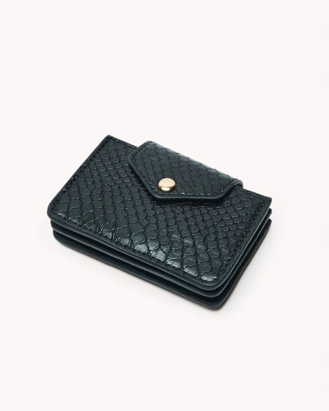 ABBY WALLET - BLACK CROC-CANDY sold by Billini