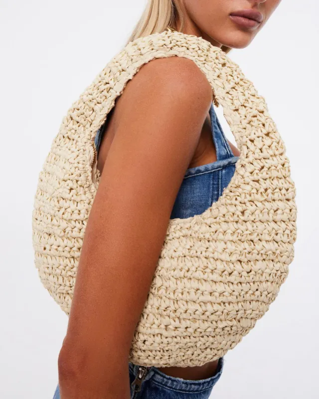 CLEMENTINE HANDLE BAG - NATURAL RAFFIA sold by Billini