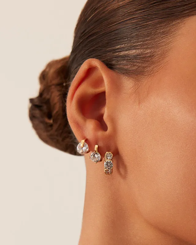 INDIGO EARRING 3 PACK - GOLD PLATED 18K-DIAMANTE sold by Billini