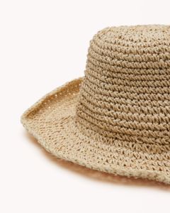 SUNNY BUCKET HAT - NATURAL RAFFIA sold by Billini