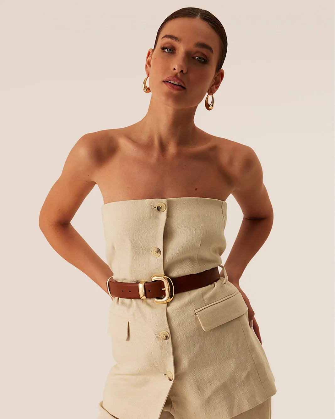 ANNE BELT - TAN-GOLD sold by Billini