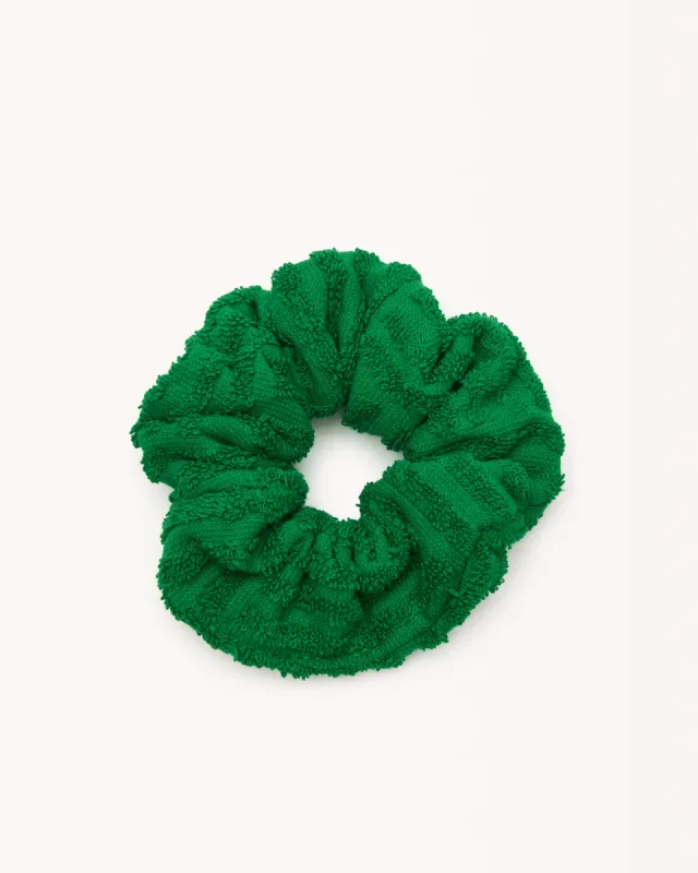HOLLY SCRUNCHIE - GREEN TERRY sold by Billini