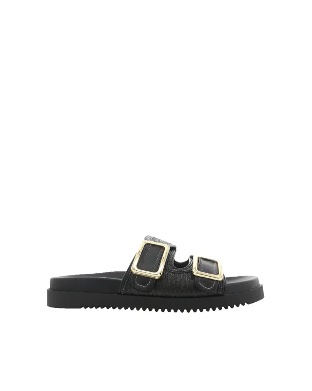 AYLIN - BLACK RAFFIA-BLACK sold by Billini