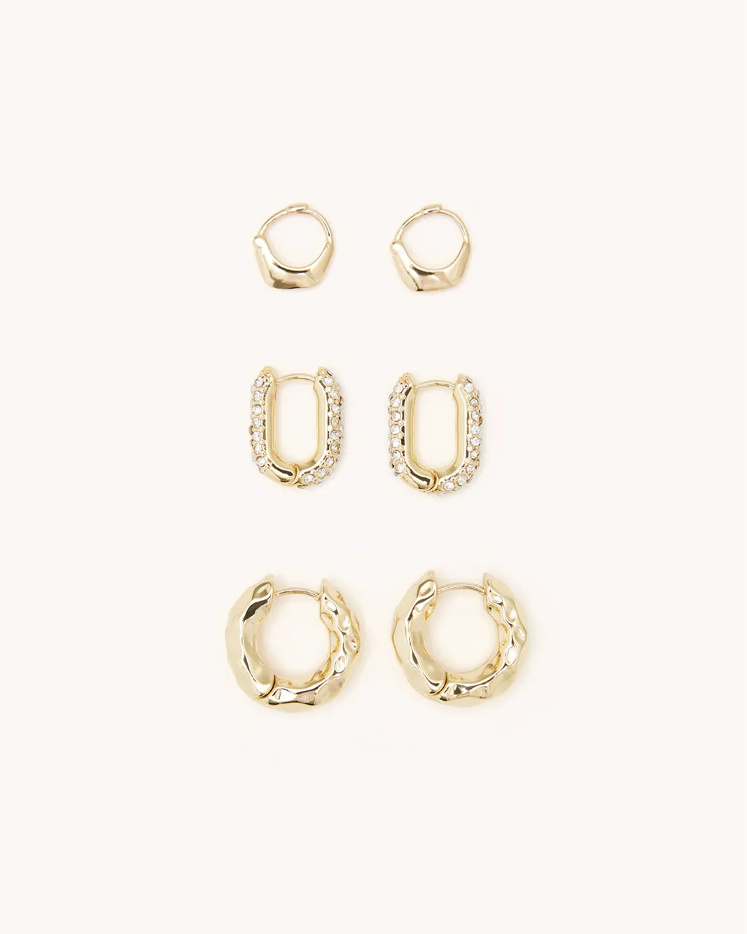 AMOURA EARRING 3 PACK - GOLD PLATED 18K sold by Billini