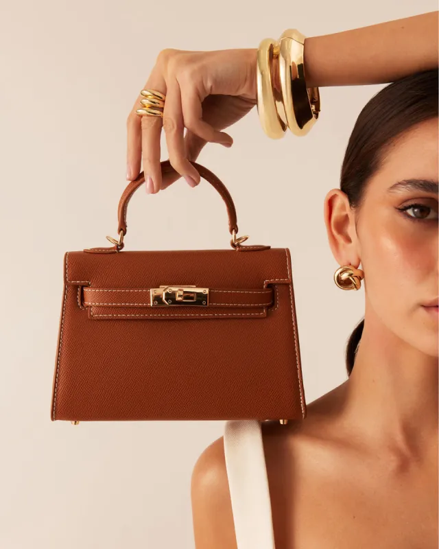 HARIETTE HANDLE BAG - TAN sold by Billini