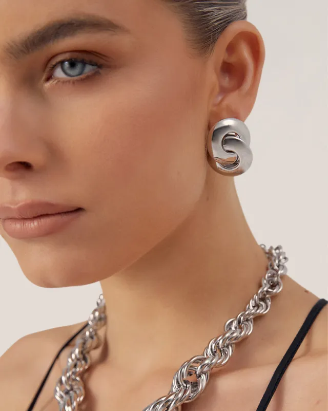 FIZZ EARRING - DARK SILVER sold by Billini